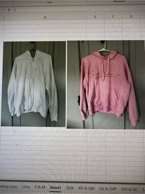 2 Women's XL Zipper Hoodies